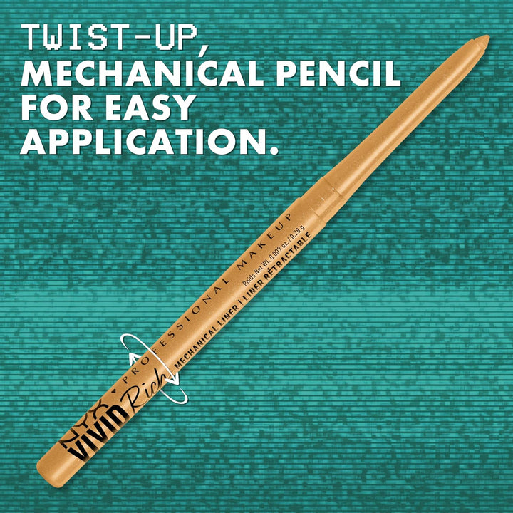 Mechanical Eye Pencil,Vivid Rich Mechanical, Creamy Retractable Eyeliner - Always Onyx, Black Eyeliner