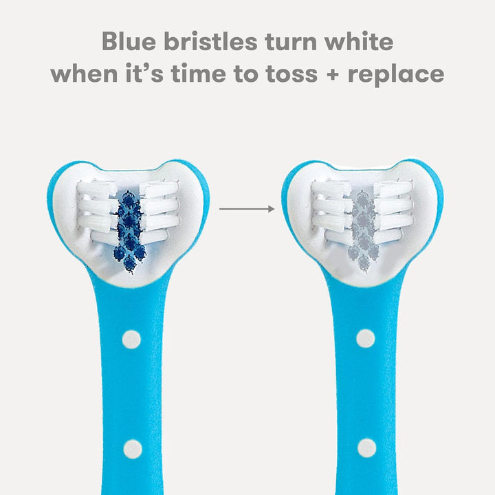 Triple-Angle Toothhugger Training Toddler Toothbrush | Toddler Toothbrush 2 Years and Up, Cleans All Sides at Once | Blue
