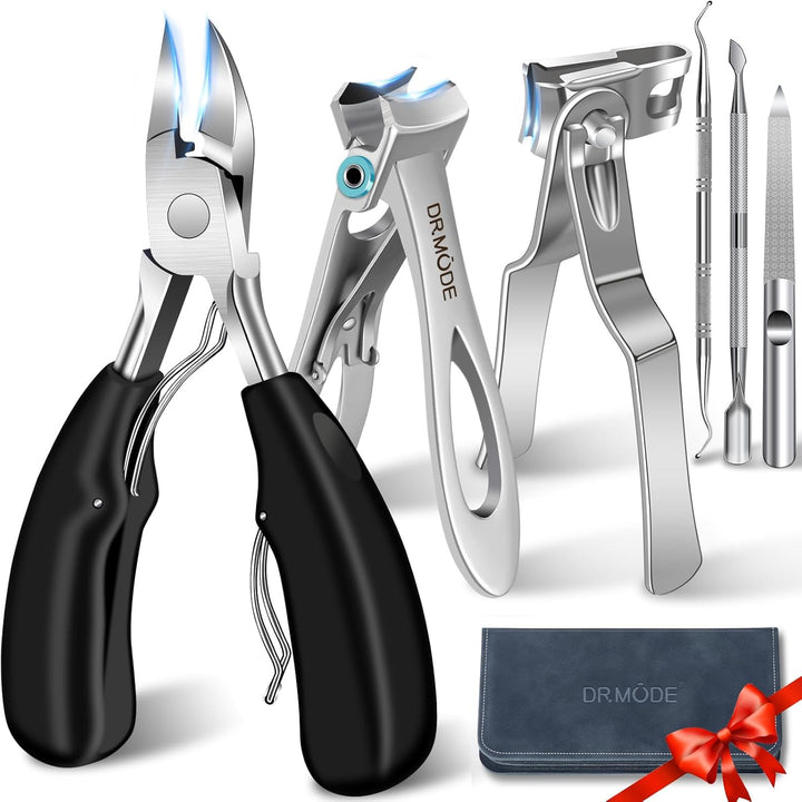 2025 Toenail Clippers for Thick Toenails for Seniors, Angled Head Large Toe Nail Clippers Set for Men, Heavy Duty Ingrown Toenail Clippers with Long Handle, Ultra Sharp Slanted Nail Cutter Wide Jaw