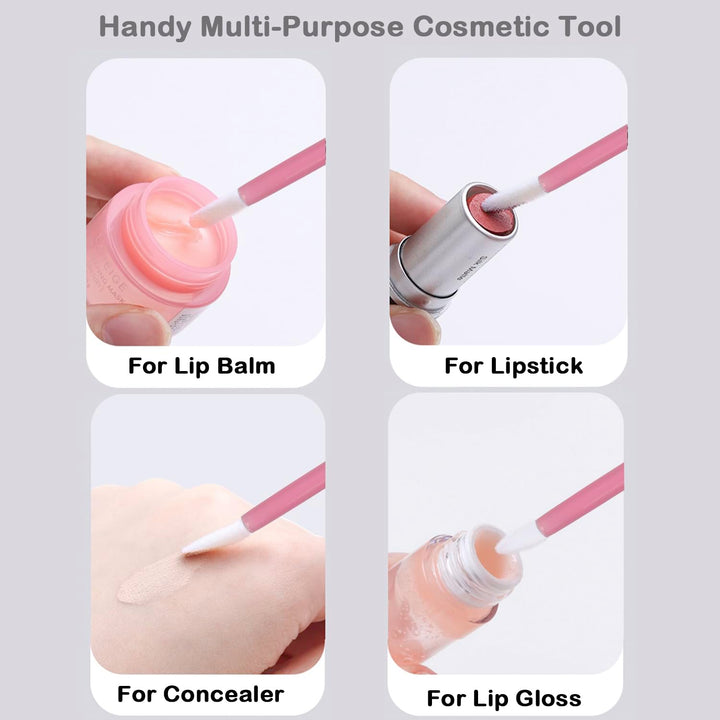 100PCS Lip Applicators Disposable, Lips Wands Lip Brush Applicator Lipstick Brush Lip Gloss Applicator Mascara Brush Makeup Tool
