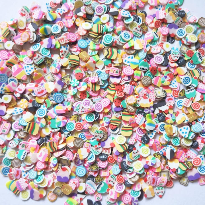 40G Mini Nail Art Fimo Slices Design Slime Charms Supplies Polymer Slices Clay Slices DIY Nail Art Slices (Vegetables)