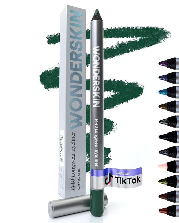 Eyeliner Pencil, 1440 Longwear Deep Black Eyeliner Pencil - Waterproof, Sharpenable & Smudge Proof
