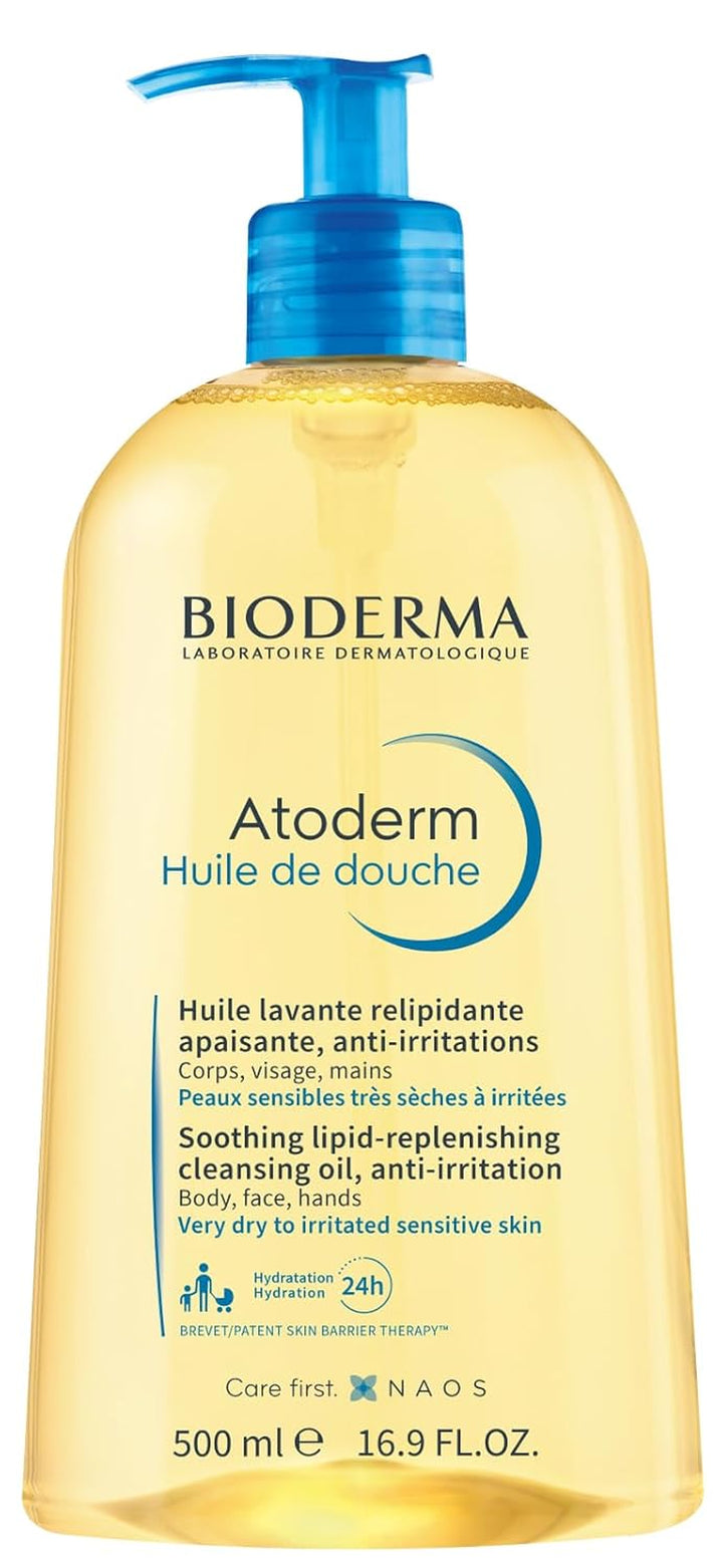 Atoderm Shower Oil, Cleansing Oil for Face & Body, Nourishing Cleansing Oil for Dry to Atopic Sensitive Skin for Softer & Smooth Skin for Your Whole Family