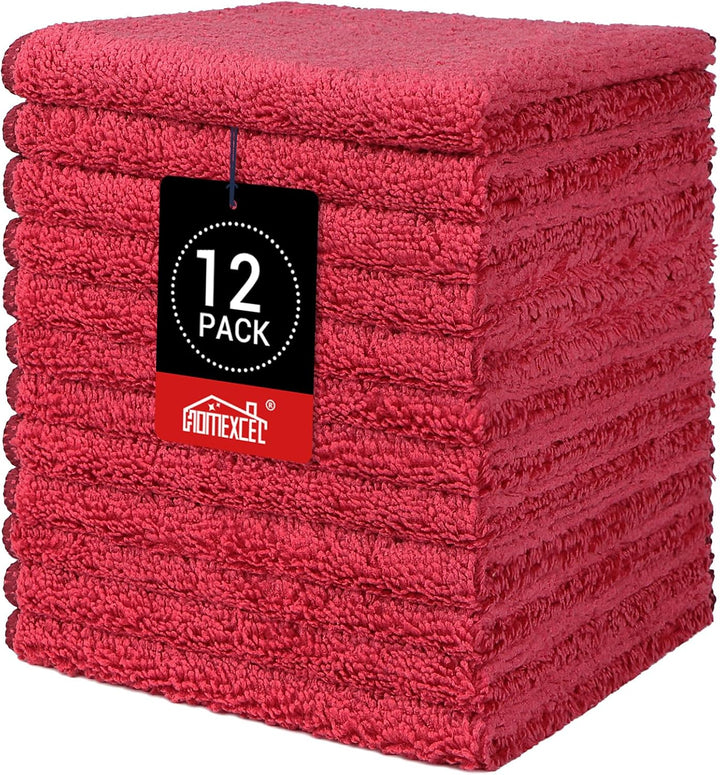 Microfiber Washcloths 12 Pack, Highly Absorbent and Soft Face Towel, Multi-Purpose Wash Cloths for Bathroom, Gym, Hotel, Spa and Kitchen, Multicolor 12X12 Inch