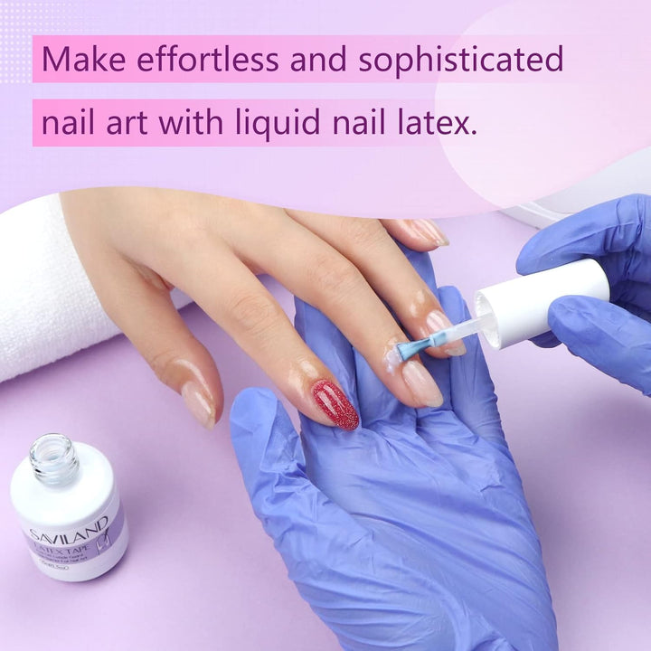 Gel Polish Liquid Latex for Nails: 15ML Nail Latex Peel off Nail Polish Barrier Cuticle Guard Protector for Airbrush Nail Art Liquid Latex with Tweezers Home DIY Nail Art Salon for Women
