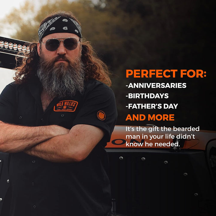 Beard Straightener for Men - 3 Temperature Settings, Tourmaline Ceramic Heated Beard Brush & Hot Comb - Portable, Ionic Technology, Coarse & Curly Hair, 400F - Grooming Tool