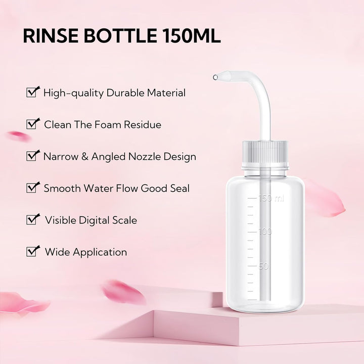 Shampoo for Lash Extensions, 60Ml+Rinse Bottle+Brushes, Eyelash Extension Cleanser, Lash Wash Bath, Lash Cleaner for Makeup Cleansing Foams, Paraben & Sulfate Free for Salon and Home Use