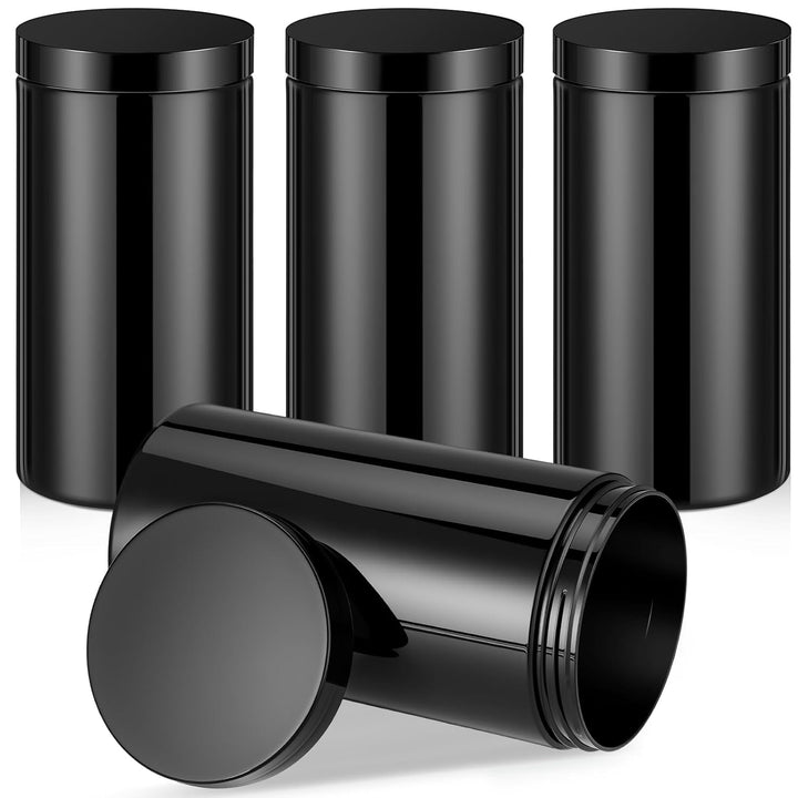 4 Pieces round Wide-Mouth Leak Proof Plastic Container Jars with Lids for Travel Storage Makeup Beauty Products Face Creams Oils Salves Ointments DIY Making(1 Ounce,White)