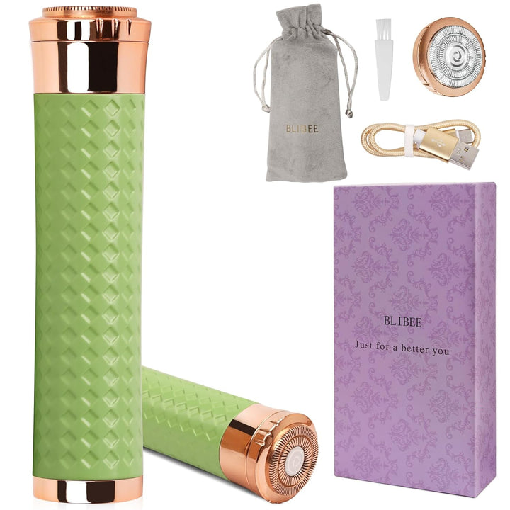 Facial Hair Removal for Women, Rechargeable Hair Removal Device, Painless Face Electric Razor/Shaver for Lip, Arms, Face, Peach Fuzz (Gold)