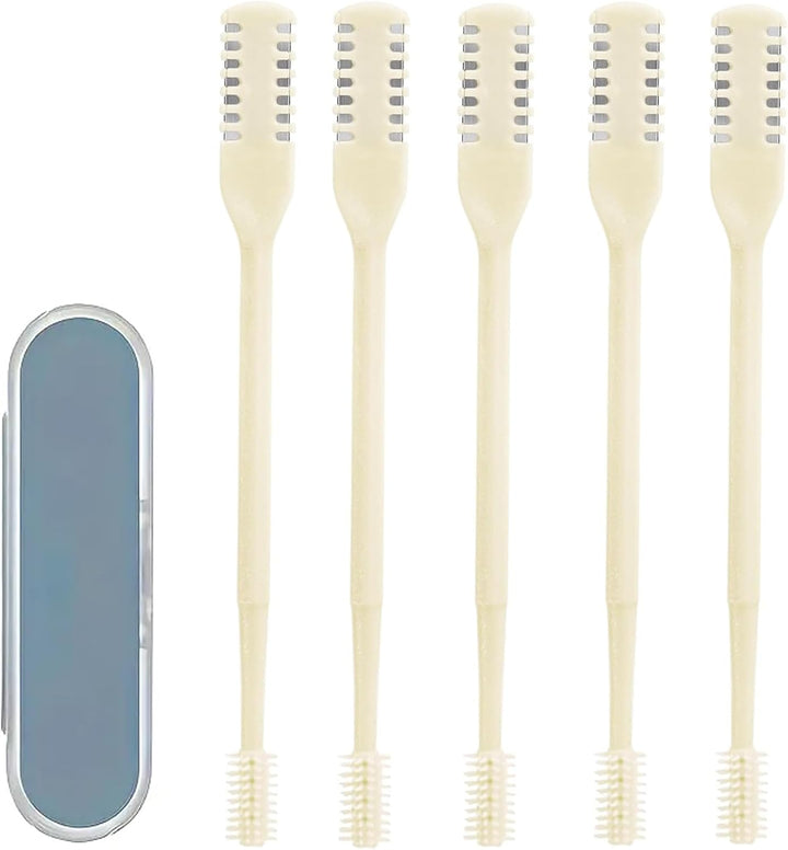 Nasal Hair Cutter, Double Sided Nose Hair Knife, 360° Nostril Hair Remover Tool, Nose Hair Trimmer for Men Women, with Soft Cleaning Brush