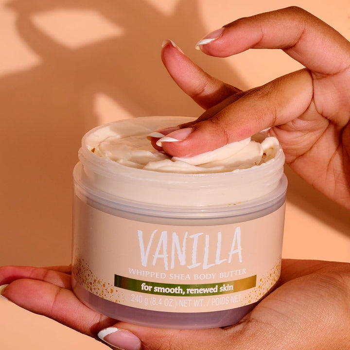 Whipped Shea Body Butter - Vanilla - 8.4 Oz - Lightweight, Long-Lasting, Hydrating Moisturizer - Made with Shea Butter