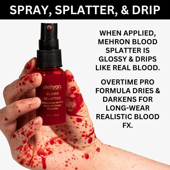 Makeup Blood Splatter | Professional Fake Spray Blood | Performance, Halloween, Face Paint, Costumes, & Special FX 1 Fl Oz (30 Ml)