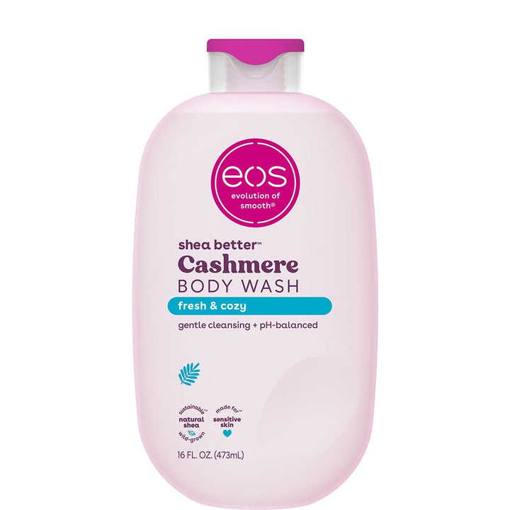 Shea Better Cashmere Body Wash, Vanilla Cashmere, Moisturizing, Ph Balanced Body Wash, Creamy Gel Formula, Paraben & Phthalate Free, Sensitive Skin, 16 Fl Oz