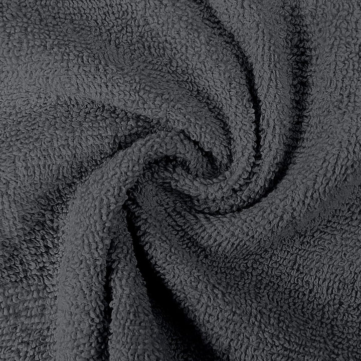 12 Pack Premium Wash Cloths Set, 12 by 12 Inches, 100% Cotton Ring Spun, Highly Absorbent and Soft Feel Essential Washcloths for Bathroom, Spa, Gym, and Face, Grey