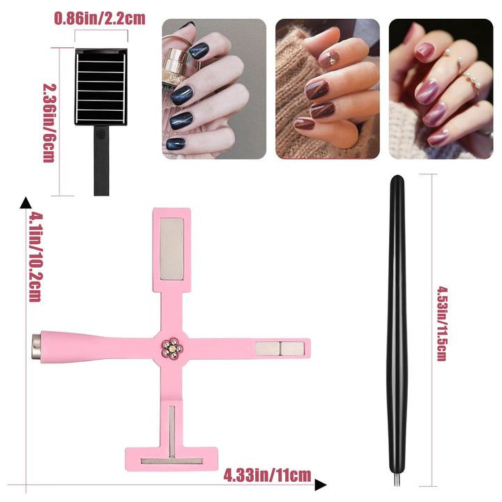 11Pcs Nail Magnet for Cat Eye Gel Nail Polish Magnet Set 5 in 1 Multifunction Wand Cat Eye Magnetic for Nails Cat Eye Magnets Sticks Magnet Nail Polish Design Tools Nail Art DIY