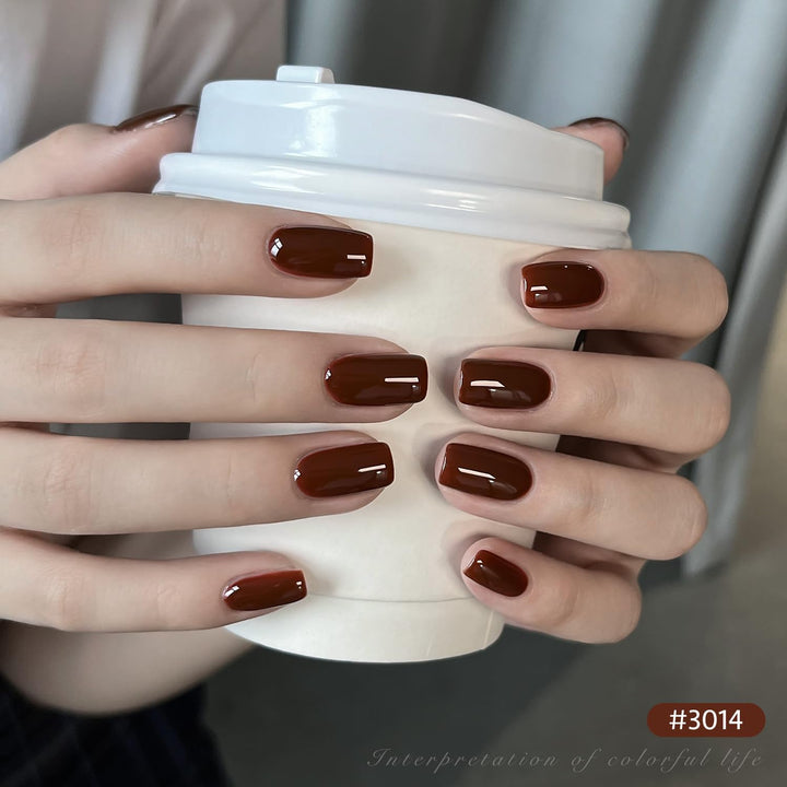 Nude Brown Gel Nail Polish Set, 6 Colors Beige Chocolate Caramel, UV Cure Gel for DIY Manicure at Home