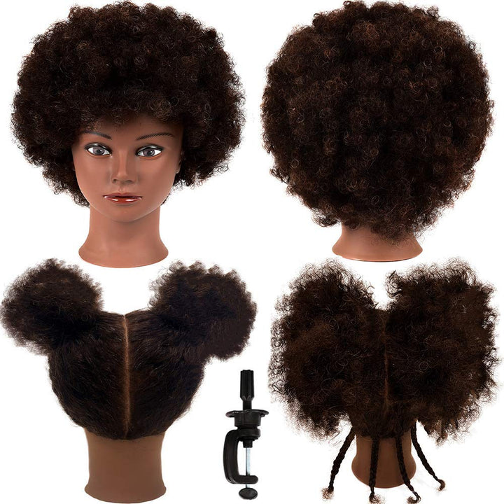 26"-28" Mannequin Head Styling Mannequin Head for Hair Styling and Free Table Stand Training Head Manikin Cosmetology Doll Head with Long Fiber Hair Hairdresser Practice Head for Stylist