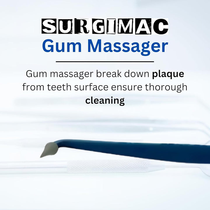 Gum Massager Dental Picks – Rubber Tip Oral Care Tools, Floss Picks for Teeth Cleaning, Plaque Remover, Soft Gum Stimulators | 3-Pack