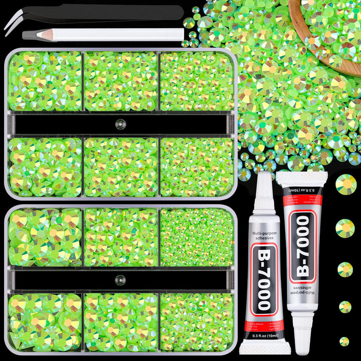 13000Pcs Flatback Pearls for Crafting (White), Assorted Size 2/3/4/5/6/8/10Mm Half Pearl Bead Gems with 3Pcs 10Ml B7000 Jewelry Glue, Bedazzling Kit for Crafts Shoes Graduation Cap Nail Art