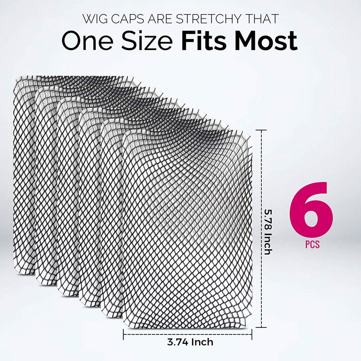 6PCS Wig Cap, 6PCS Black Mesh Wig Cap Net, Closed End Hair Mesh Net, Liner Weaving Caps for Women, Men, Kids, Wig Caps for Halloween, Cosplay