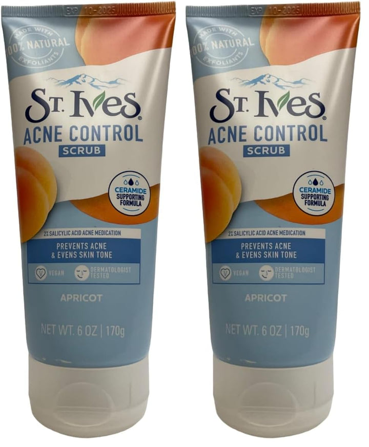 Acne Control Face Scrub Deeply Exfoliates and Prevents Acne for Smooth, Glowing Skin Apricot Made with Oil-Free Salicylic Acid Acne Medication, Made with 100% Natural Exfoliants 6 Oz