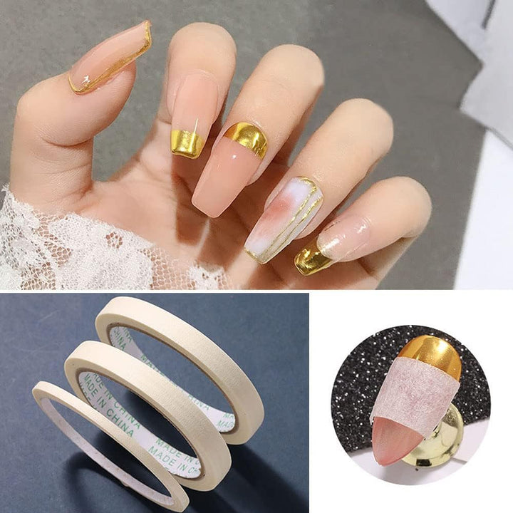 3Pcs/Set Nail Art Tape Roll Wrap Adhesive Decoration Edge Guide Tips Design Stickers Manicure Tool Stripe Creative Masking Pattern 20M per Roll French Manicure Tips Masking Tapes 3/5/12Mm