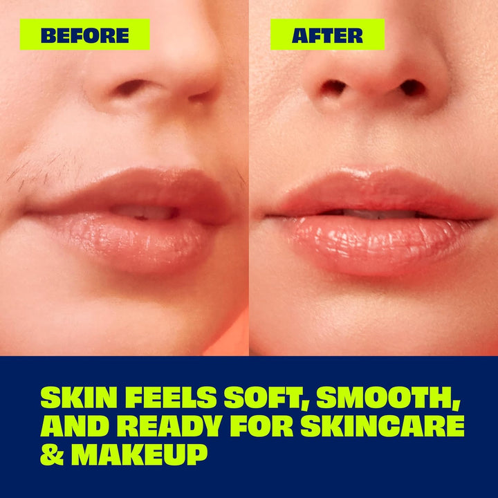 Prep & Smooth Face Exfoliating Depilatory Cream for Women - Effective Hair Removal for Smooth Skin with Hyaluronic Acid, 1.76 Oz