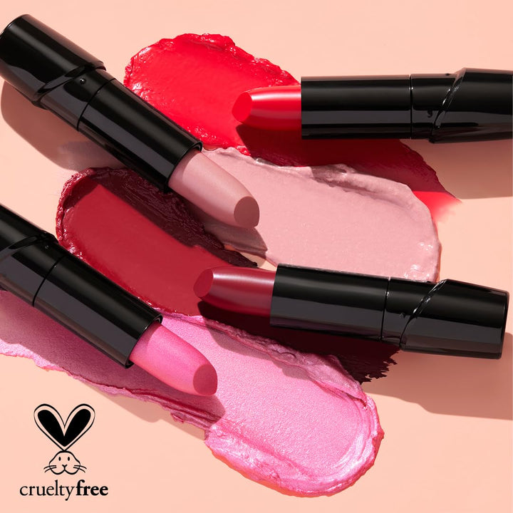 Silk Finish Lipstick, Hydrating Rich Buildable Lip Color, Formulated with Vitamins A,E, & Macadamia for Ultimate Hydration, Cruelty-Free & Vegan - Cherry Frost