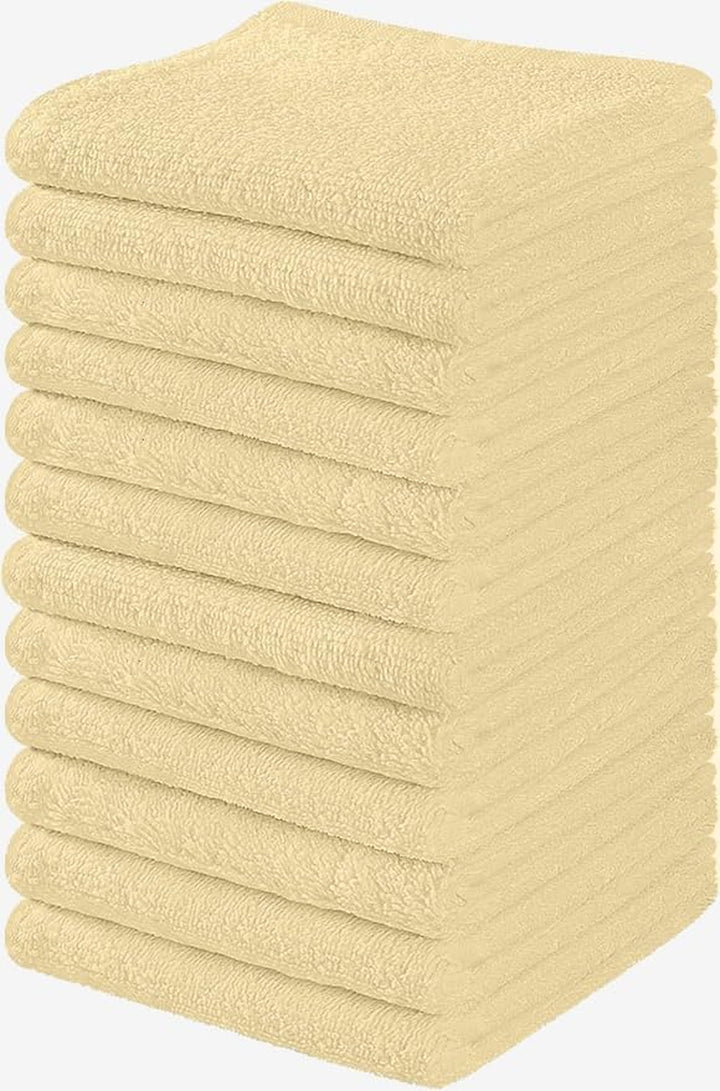 Towel and Linen Mart 100% Cotton - 24 Pack Wash Cloth Set - Flannel Face Cloths, Highly Absorbent and Soft Feel Fingertip Towels (Multi, Pack of 24)