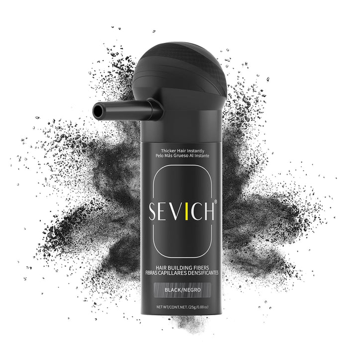 Hair Fiber Spray - Instant Hair Thickening Powder for Men & Women, Hair Building Fibers for Thinning Hair, Root Touch up Hair Color, Waterproof, Sweatproof, Natural Look,80Ml Black