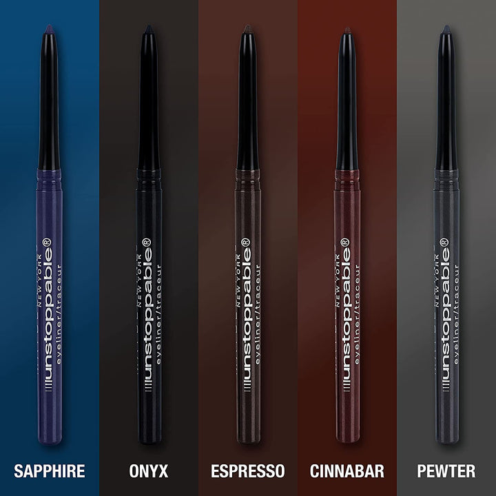 Unstoppable Waterproof Mechanical Black Eyeliner Pencil, Easy to Apply, Smooth Glide, up to 24 Hour Wear, Onyx