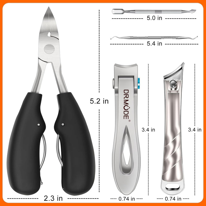 Toenail Clippers for Seniors Thick Toenails, Large Toe Nail Clippers for Men Thick Nails with Wide Opening, Sharp Heavy Duty Ingrown Toenail Clippers Nail Cutter Long Handle with Slanted Blade