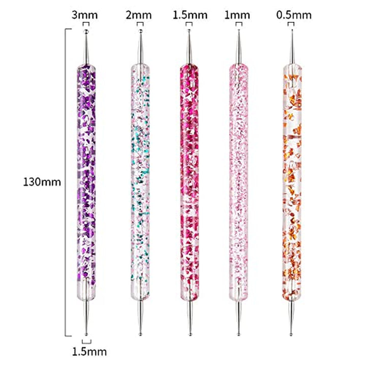 31Pcs Nail Art Brushes, Nail Art Tool Set, Dotting Tools, Dust Brush,Striping Brushes for Long Lines, Drawing Pen for Gel Polish Design Supply