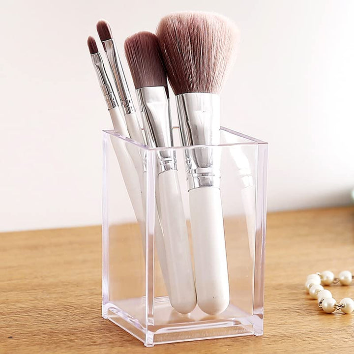 3 Pack Clear Acrylic Cosmetic Pencil Pen Holder Cup, Clear Makeup Brush Holder, Desk Acrylic Brushes Storage