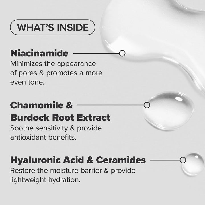 SKIN BALANCING Pore-Reducing Face Toner with Niacinamide, for Oily Skin & Combination, Minimizes Large Pores, Controls Oil & Shine, Hydrates & Replenishes, Fragrance-Free