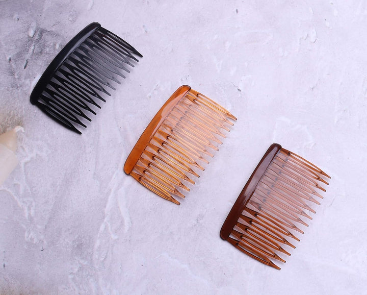 6 Pcs 14 Teeth Hair Side Comb Transparent Twist French Vintage Style Hair Clips Pins Accessories for Women Girls Bridal Wedding Veil Fine Hair