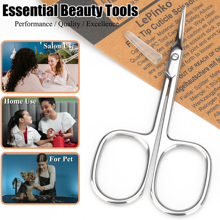 Cuticle Scissors, Extra Fine Tip, for Manicure and Pedicure, Gifts for Men Women