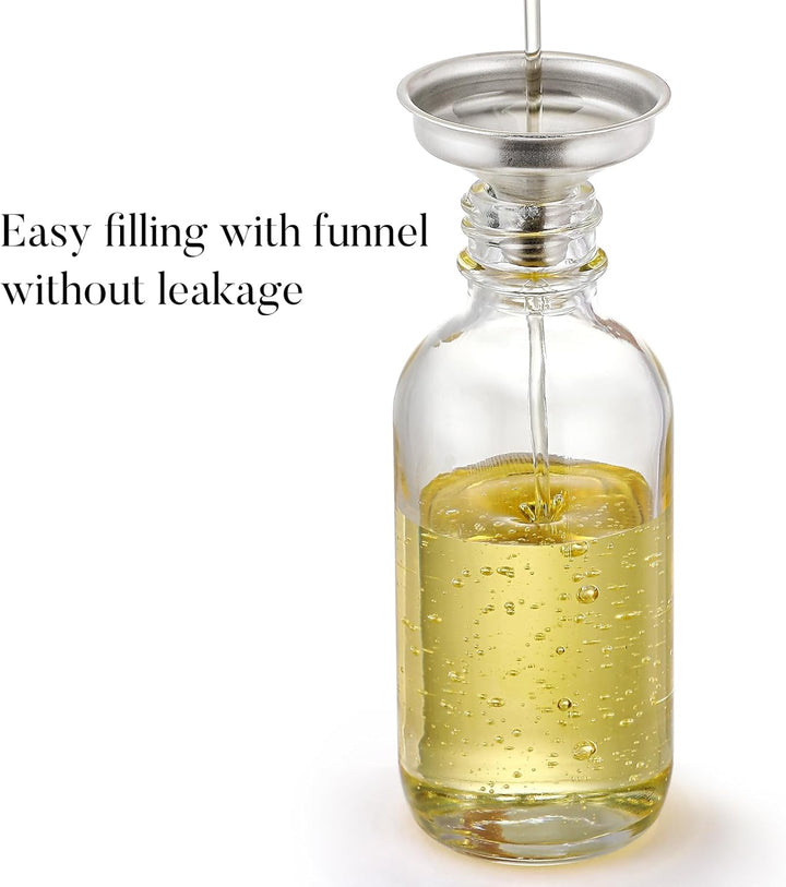 Set of 4, 1 Oz Clear Eye Dropper Bottles with 1 Stainless Steel Funnels & 4 Labels - Black Caps 30Ml Thick Glass Tincture Bottles - Leakproof Essential Oils Bottles for Health, Personal Care & Beauty