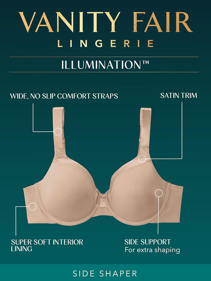 Women'S Illumination Full Figure Zoned-In Support Bra, Lightly Lined Cups up to DD