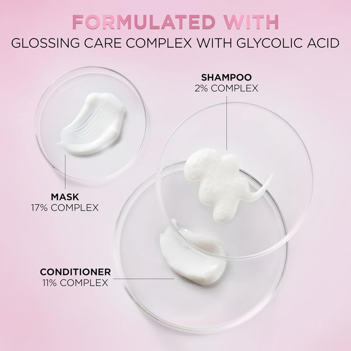 Glossing Sulfate Free Shampoo and Conditioner Set with Glycolic Acid, Hair Care for Lasting Shine and Smoothness for Dull, Dry Hair, Everpure, 1 Kit