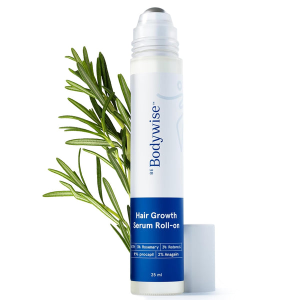 Rosemary Hair Growth Serum Roll on 25 Ml – 3% Rosemary, 3% Redensyl & 2% Anagain | Dht-Blocking Scalp Serum Boosts Oxygen Flow, Reduces Hair Fall | Paraben/Sulfate-Free | Women & Men