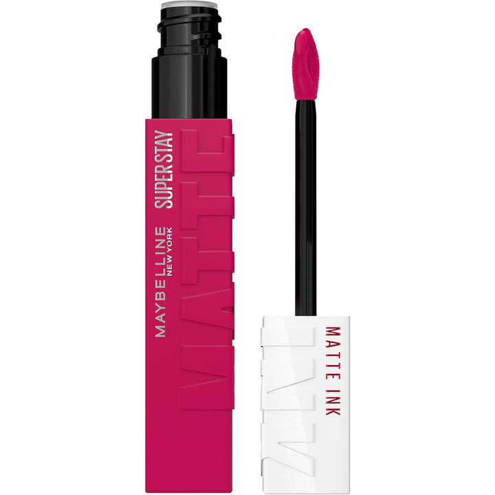 Superstay Matte Ink Liquid Lipstick, Long Lasting High Impact Color, up to 16H Wear, Thrill Seeker (Matte Black Lipstick)