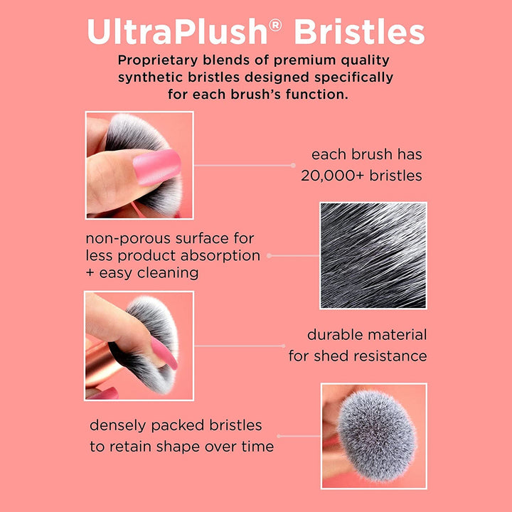 Setting Brush with Ultra Plush Custom Cut Synthetic Bristles and Extended Aluminum Ferrules to Build Coverage