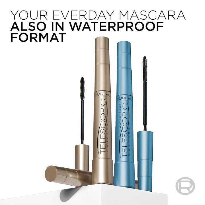 Makeup Telescopic Original Lengthening, Lash Separating Mascara with Dual Precision Brush, Washable, Blackest Black, 0.27 Fl Oz., 1 Count