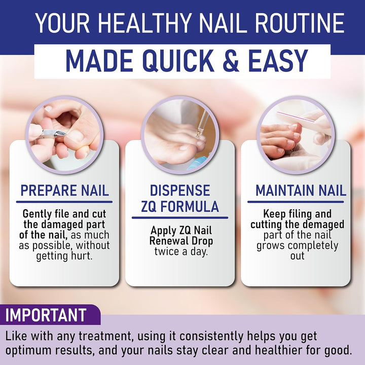 Extra Strength Toenail & Fingernail Repair Drops - Nail Care Renewal for Thick, Damaged & Discolored Nails - 2 Pack