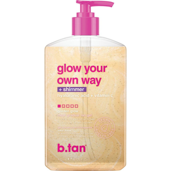 Clear Self Tan Gel | Glow Your Own Way - Best Transfer-Resistant, Quick, Self Tanning Gel, Vegan, Cruelty Free Self Tanner, 16 Fl Oz