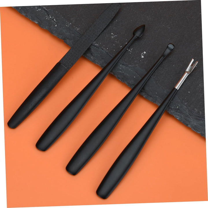 Stainless Steel Cuticle Trimmer Tool Kit 4-Piece Nail Care Set for Manicure and Pedicure Includes Dead Skin Forks and Cuticle Pusher Suitable for Home and Professional Use