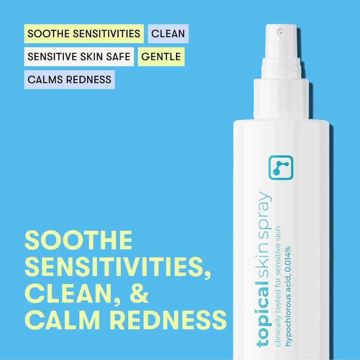 Topical Skin Spray, Hypochlorous Acid Spray for Sensitive Skin, Hocl Facial Mist, Full Body Support against Irritation, Calm Redness, Soothe Foot & Scalp, 8 Oz (1 Pack)