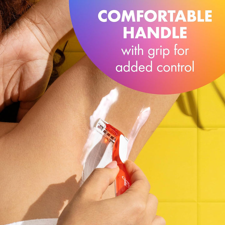 Soleil 3 Colors Women'S Disposable with 3 Blade Razors, Aloe Vera and Vitamin E Lubricating Strip for Enhanced Glide, 14-Pack, Stocking Stuffers for Women