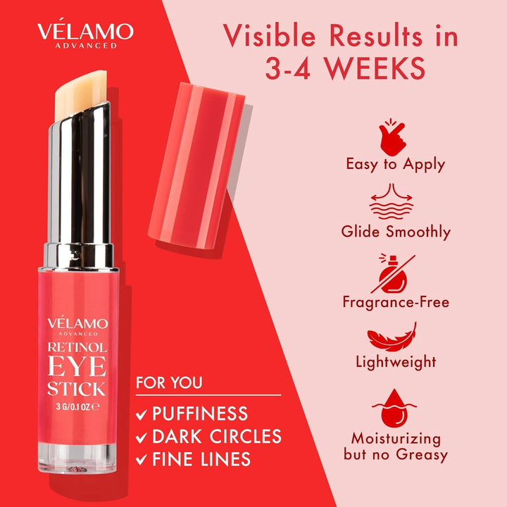 Retinol Eye Balm Stick with Bakuchiol: under Eye Cream for Dark Circles and Puffiness - anti Aging Reduces Fine Lines Wrinkles under Eye Bags in 4-8 Weeks 0.1 Oz/3G